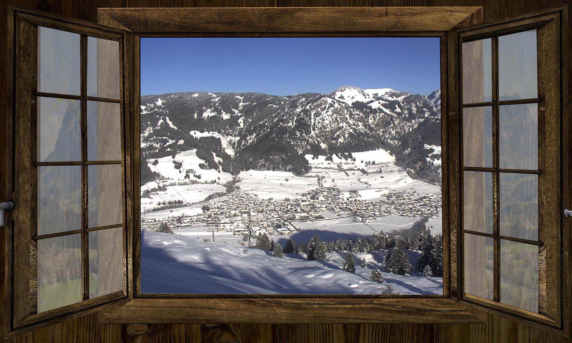 Blick aus dem Fenster vom Berggasthaus zum oberen Horn Bad Hindelang im Winter - ©Rainer Becker