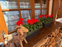 Sommer am Berggasthaus zum oberen Horn mit Geranien und Holzdeko-©Monika-Kohmann
